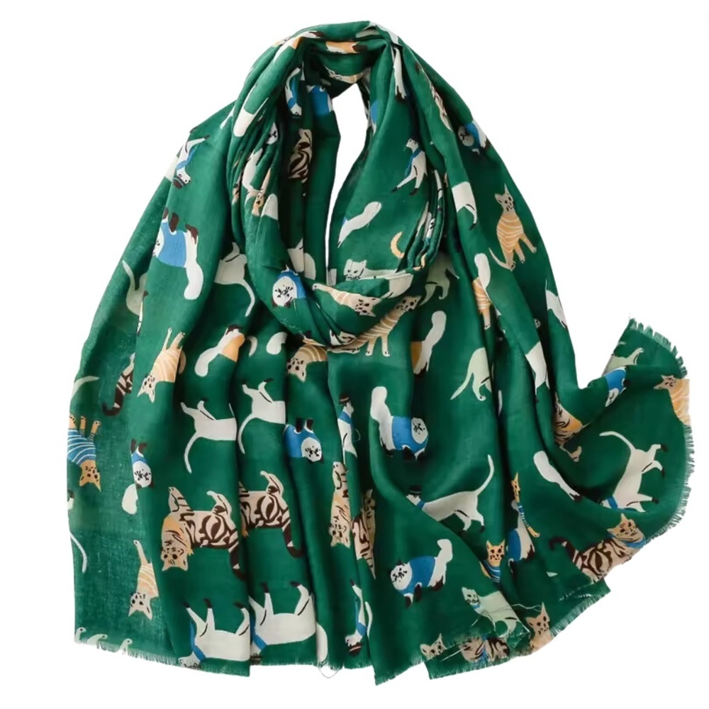 ✨ Playful Cat Print Scarf ✨